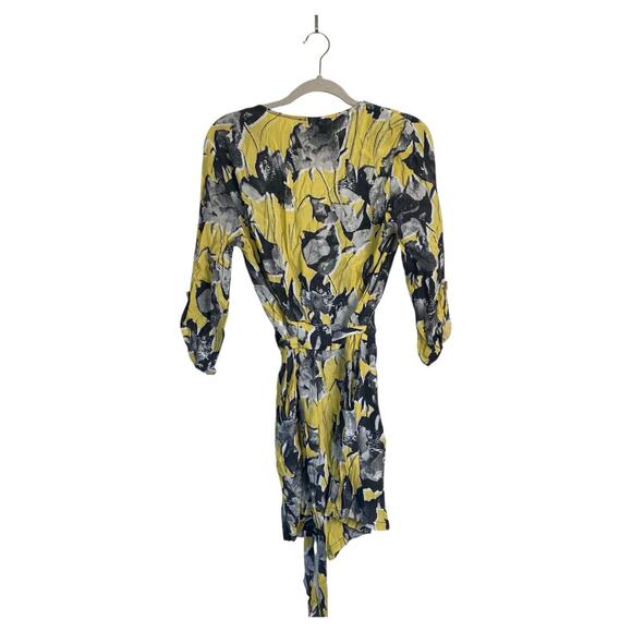 ANTHROPOLOGIE Elevenses Somerset Romper Yelow Gray Floral Size Small Summer - Picture 3 of 6